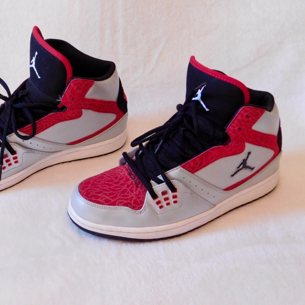 RED, BLACK, GREY JORDANS SIZE 10